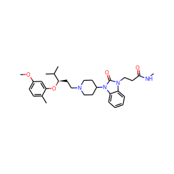 CNC(=O)CCn1c(=O)n(C2CCN(CC[C@@H](Oc3cc(OC)ccc3C)C(C)C)CC2)c2ccccc21 ZINC000028874818