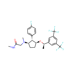 CNC(=O)CN(C)[C@@H]1CC[C@H](O[C@H](C)c2cc(C(F)(F)F)cc(C(F)(F)F)c2)[C@H]1c1ccc(F)cc1 ZINC000036324457