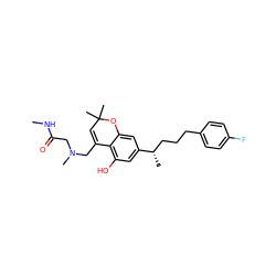 CNC(=O)CN(C)CC1=CC(C)(C)Oc2cc([C@@H](C)CCCc3ccc(F)cc3)cc(O)c21 ZINC000013455756