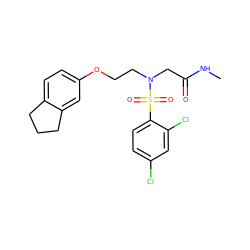 CNC(=O)CN(CCOc1ccc2c(c1)CCC2)S(=O)(=O)c1ccc(Cl)cc1Cl ZINC000040933704