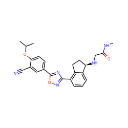 CNC(=O)CN[C@@H]1CCc2c(-c3noc(-c4ccc(OC(C)C)c(C#N)c4)n3)cccc21 ZINC000204048820