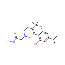 CNC(=O)CN1CCC2=C(C1)c1c(O)cc(C(C)C)cc1OC2(C)C ZINC000013455573