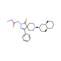 CNC(=O)CN1N=C(c2ccccc2)C2(CCN([C@@H]3CC[C@@H]4CCCC[C@@H]4C3)CC2)C1=O ZINC000049031561