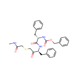 CNC(=O)CSCC(=O)[C@H](Cc1ccccc1)NC(=O)[C@H](Cc1ccccc1)NC(=O)OCc1ccccc1 ZINC000027747402