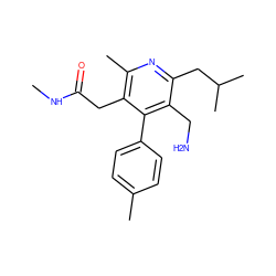 CNC(=O)Cc1c(C)nc(CC(C)C)c(CN)c1-c1ccc(C)cc1 ZINC000066167065