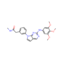 CNC(=O)Cc1cccc(-n2ccc3cnc(Nc4cc(OC)c(OC)c(OC)c4)nc32)c1 ZINC000036348797