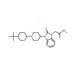 CNC(=O)Cn1c(=O)n(C2CCN(C3CCC(C(C)(C)C)CC3)CC2)c2ccccc21 ZINC000049112163