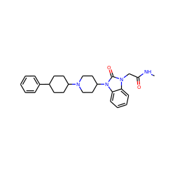 CNC(=O)Cn1c(=O)n(C2CCN(C3CCC(c4ccccc4)CC3)CC2)c2ccccc21 ZINC000049054573