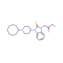 CNC(=O)Cn1c(=O)n(C2CCN(C3CCCCCCC3)CC2)c2ccccc21 ZINC000049051769