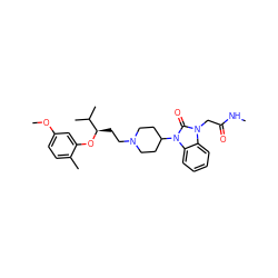 CNC(=O)Cn1c(=O)n(C2CCN(CC[C@@H](Oc3cc(OC)ccc3C)C(C)C)CC2)c2ccccc21 ZINC000028874702