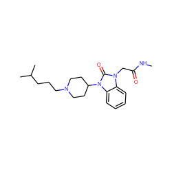 CNC(=O)Cn1c(=O)n(C2CCN(CCCC(C)C)CC2)c2ccccc21 ZINC000049067467