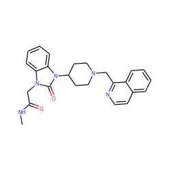 CNC(=O)Cn1c(=O)n(C2CCN(Cc3nccc4ccccc34)CC2)c2ccccc21 ZINC000049033570