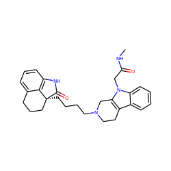 CNC(=O)Cn1c2c(c3ccccc31)CCN(CCCC[C@]13CCCc4cccc(c41)NC3=O)C2 ZINC000013473739