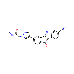 CNC(=O)Cn1cc(-c2ccc3c(c2)-c2[nH]c4cc(C#N)ccc4c2C3=O)cn1 ZINC000653890262