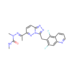 CNC(=O)N(C)/N=C(\C)c1ccc2nnc(Cc3c(F)cc4ncccc4c3F)n2n1 ZINC000096169153