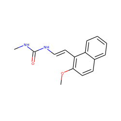 CNC(=O)N/C=C/c1c(OC)ccc2ccccc12 ZINC000095597422
