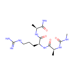 CNC(=O)N[C@@H](C)C(=O)N[C@@H](CCCNC(=N)N)C(=O)N[C@@H](C)C(N)=O ZINC000149763489