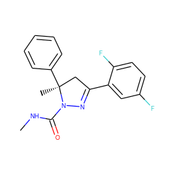 CNC(=O)N1N=C(c2cc(F)ccc2F)C[C@]1(C)c1ccccc1 ZINC000036184660