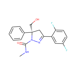 CNC(=O)N1N=C(c2cc(F)ccc2F)C[C@]1(CO)c1ccccc1 ZINC000036184662