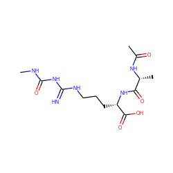 CNC(=O)NC(=N)NCCC[C@H](NC(=O)[C@@H](C)NC(C)=O)C(=O)O ZINC000040949750