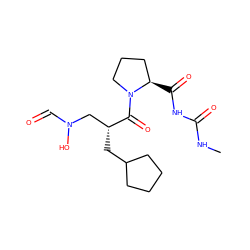 CNC(=O)NC(=O)[C@@H]1CCCN1C(=O)[C@H](CC1CCCC1)CN(O)C=O ZINC000034873085