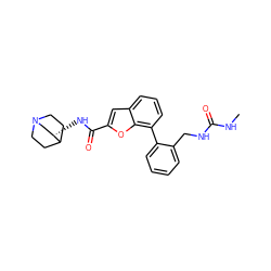 CNC(=O)NCc1ccccc1-c1cccc2cc(C(=O)N[C@H]3CN4CCC3CC4)oc12 ZINC000003928208