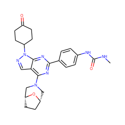 CNC(=O)Nc1ccc(-c2nc(N3C[C@@H]4CC[C@H](C3)O4)c3cnn(C4CCC(=O)CC4)c3n2)cc1 ZINC000045386890