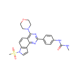 CNC(=O)Nc1ccc(-c2nc(N3CCOCC3)c3ccc4c(ccn4S(C)(=O)=O)c3n2)cc1 ZINC000043207242