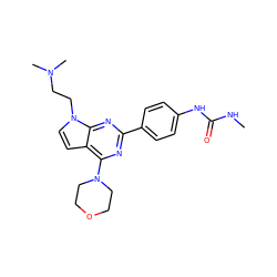 CNC(=O)Nc1ccc(-c2nc(N3CCOCC3)c3ccn(CCN(C)C)c3n2)cc1 ZINC000049068190