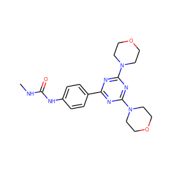 CNC(=O)Nc1ccc(-c2nc(N3CCOCC3)nc(N3CCOCC3)n2)cc1 ZINC000045367512