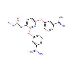 CNC(=O)Nc1ccc(Oc2cccc(C(=N)N)c2)nc1Oc1cccc(C(=N)N)c1 ZINC000013797405