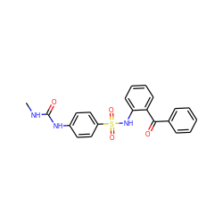 CNC(=O)Nc1ccc(S(=O)(=O)Nc2ccccc2C(=O)c2ccccc2)cc1 ZINC000045497561