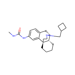 CNC(=O)Nc1ccc2c(c1)[C@@]13CCCC[C@H]1[C@@H](C2)N(CC1CCC1)CC3 ZINC000028714164