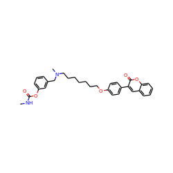 CNC(=O)Oc1cccc(CN(C)CCCCCCCOc2ccc(-c3cc4ccccc4oc3=O)cc2)c1 ZINC000084759591