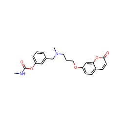 CNC(=O)Oc1cccc(CN(C)CCCOc2ccc3ccc(=O)oc3c2)c1 ZINC000013781329