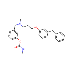 CNC(=O)Oc1cccc(CN(C)CCCOc2cccc(Cc3ccccc3)c2)c1 ZINC000013864710