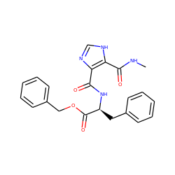 CNC(=O)c1[nH]cnc1C(=O)N[C@@H](Cc1ccccc1)C(=O)OCc1ccccc1 ZINC000013657050