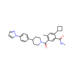 CNC(=O)c1cc(C(=O)N2CCC(c3ccc(-n4cccn4)cc3)CC2)c(C)cc1C1CCC1 ZINC000219075317