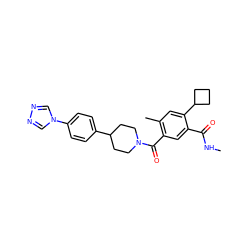 CNC(=O)c1cc(C(=O)N2CCC(c3ccc(-n4cnnc4)cc3)CC2)c(C)cc1C1CCC1 ZINC000141846733