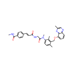 CNC(=O)c1ccc(/C=C/C(=O)NCC(=O)N(C)c2ccc(C)c(COc3cccc4ncc(C)nc34)c2C)cc1 ZINC000027405942