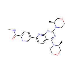 CNC(=O)c1ccc(-c2ccc3c(N4CCOC[C@@H]4C)nc(N4CCOC[C@@H]4C)nc3n2)cn1 ZINC000144819824