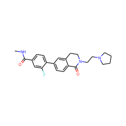 CNC(=O)c1ccc(-c2ccc3c(c2)CCN(CCN2CCCC2)C3=O)c(F)c1 ZINC000084670689