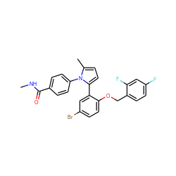 CNC(=O)c1ccc(-n2c(C)ccc2-c2cc(Br)ccc2OCc2ccc(F)cc2F)cc1 ZINC000028822626