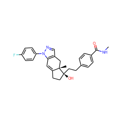 CNC(=O)c1ccc(CC[C@]2(O)CCC3=Cc4c(cnn4-c4ccc(F)cc4)C[C@@]32C)cc1 ZINC000095563913