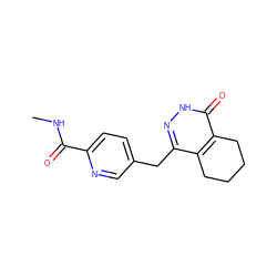 CNC(=O)c1ccc(Cc2n[nH]c(=O)c3c2CCCC3)cn1 ZINC000168467232