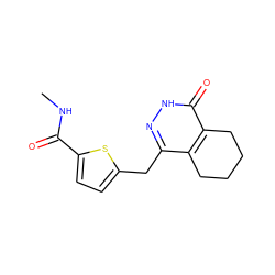 CNC(=O)c1ccc(Cc2n[nH]c(=O)c3c2CCCC3)s1 ZINC000167276215