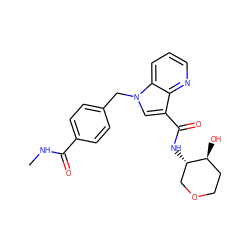 CNC(=O)c1ccc(Cn2cc(C(=O)N[C@H]3COCC[C@@H]3O)c3ncccc32)cc1 ZINC000473134866