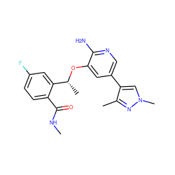 CNC(=O)c1ccc(F)cc1[C@@H](C)Oc1cc(-c2cn(C)nc2C)cnc1N ZINC000169352666