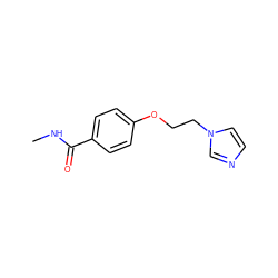 CNC(=O)c1ccc(OCCn2ccnc2)cc1 ZINC000029218994