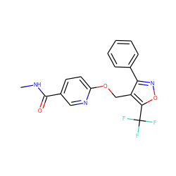 CNC(=O)c1ccc(OCc2c(-c3ccccc3)noc2C(F)(F)F)nc1 ZINC000142481834